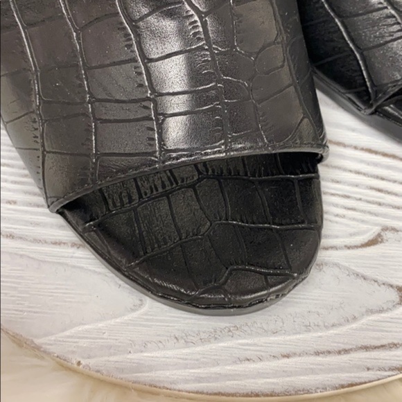 Seven7 | Black Croc Texture Platform Slide On Shoe - Picture 3 of 8